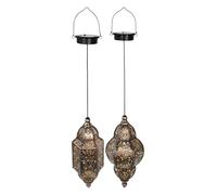 Lámpara colgante de jardín - Lámpara colgante marroquí decorativa para patio o , iluminación de paisaje, decoración de cenador | IP44 impermeable sensor automático luz nocturna de metal