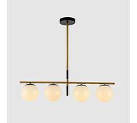 Lámpara colgante de lámpara de pelota de vidrio nórdico moderno E27 Metal Trip Lighting Lighting para mesa de comedor en el hogar Decoración del pasillo de la cocina Luz colgante en la leche Color