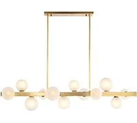 Lámpara Colgante de latón Cepillado Dorado, Globo de Cristal, Accesorios lineales de elier, lámpara Colgante de Techo Moderna de Mediados de Siglo, Sala de Estar, Comedor, Cocina, lámpara Colgante,