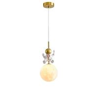 Lámpara colgante de luna LED Lámpara colgante Habitación infantil Astronauta Lámpara de techo Luces de suspensión de planetas de hadas para dormitorio de niños Niñas Niños G9 Mini candelabros Estrell