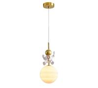 Lámpara colgante de luna LED Lámpara colgante Habitación infantil Astronauta Lámpara de techo Luces de suspensión de planetas de hadas para dormitorio de niños Niñas Niños G9 Mini candelabros Estrell