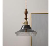 Lámpara Colgante De Madera Industrial, Lámpara Colgante De Techo Con Pantalla De Cristal, Lámpara Colgante Moderna, Iluminación De Isla De Cocina De Latón, Luces Colgantes E27 Para Comedor Dormitorio
