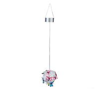 Lámpara colgante de malla solar con función de mariposa para exteriores para patio y jardín, material de hierro con panel solar para iluminación nocturna (luz blanca)