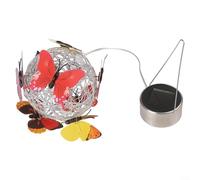 Lámpara colgante de mariposa solar con orbe de malla de hierro forjado inoxidable para jardín, patio y decoración de pasarela que ofrece una iluminación nocturna fiable