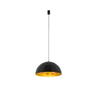 Lámpara Colgante De Mesa Negra Y Dorada Ø 50cm H: 130cm Ajustable E27