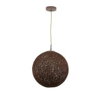 Lámpara Colgante De Metal Ø 40 Cm Esfera Marrón E27 Ajustable