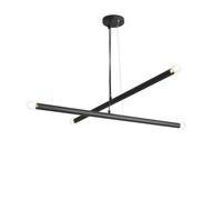 Lámpara Colgante De Metal B: 100 Cm Altura Ajustable 4x E14 Negra