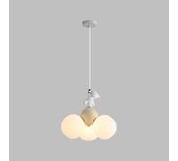Lámpara colgante de metal con forma de bola y pantalla acrílica, diseño de osito de dibujos animados, G9, para habitación infantil, moderna, para techo.