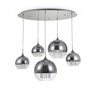 Lámpara Colgante de Metal Cristal B: 91 CM E27 Pantalla de Bola Mesa de Comedor