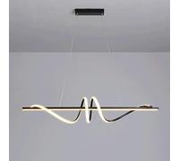 Lámpara Colgante de Metal en Espiral con Pantalla acrílica, Luces Colgantes lineales Creativas para Isla de Cocina, lámpara de suspensión de Tira Negra/Dorada, candelabros Minimalistas nórdi