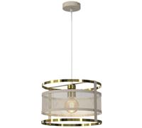 Lámpara Colgante De Metal Para Mesa Beige Oro Ø30 Cm E27 Redonda Loft