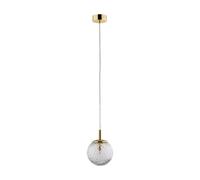Lámpara Colgante De Metal Y Vidrio D: 14 Cm Redonda En Oro G9 Pantalla Colgante