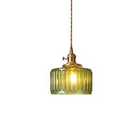 Lámpara Colgante de Pedestal de un Solo Cabezal E27, lámpara Colgante de decoración de Estilo Minimalista Retro, Pantalla de vitral, lámpara de Techo para ático, Dormitorio, Restaurante