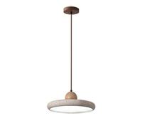 Lámpara colgante de piedra natural Wabi Sabi, lámpara colgante redonda de piedra de cueva amarilla con LED, lámpara de araña de madera nórdica for isla de cocina, lámpara colgante de techo de traverti