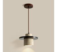 Lámpara colgante, lámpara colgante de piedra Wabi Sabi, lámpara colgante de piedra de cueva amarilla de estilo japonés, lámpara colgante de madera ajustable for isla de cocina, iluminación colgante de