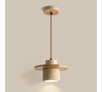 Lámpara colgante, lámpara colgante de piedra Wabi Sabi, lámpara colgante de piedra de cueva amarilla de estilo japonés, lámpara colgante de madera ajustable for isla de cocina, iluminación colgante de