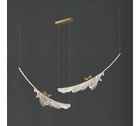 Lámpara colgante de plumas LED moderna Compatible with sala de estar, lámpara de araña de cobre, mesa nórdica, cafetería, isla de cocina, lámpara colgante, accesorio de comedor dorado 3000k , iluminac