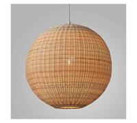 Lámpara Colgante De Ratán, Luces Colgantes De Ratán Creativas, Redondas, Blancas, Retro, For El Hogar, Lámpara De Techo, Lámpara Decorativa De Mimbre For Restaurantes, Bares, Cafeterías(C,50cm)