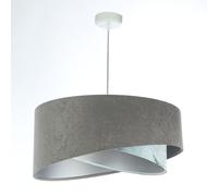 Lámpara Colgante De Sala Gris Claro Azul Plata E27 Ajustable Ø 50 Cm