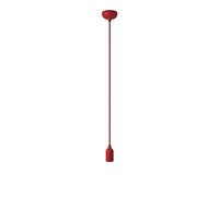 Lámpara Colgante de Silicona Colorida con Cable Textil. - Sin Bombilla, Rojo
