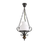 Lámpara colgante de techo 60W E27 retro vintage gótica de vidrio y madera