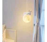 Lámpara Colgante de Techo con Forma de Luna Impresa En 3D para Dormitorio Infantil con Forma de Oso Conejo Y Esfera de Leche para Habitación de Niñas Habitación de Niños Y Guardería