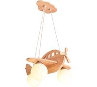 Lámpara Colgante de Techo de avión de 3 Luces Luces Colgantes LED para niños para Dormitorio Lámpara de Madera con protección Ocular para niños con Globo Lámpara Colgante Grande para Dormitorio de
