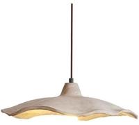 Lámpara colgante de techo de cemento gris con forma de flor de loto de hormigón nórdico, lámpara colgante moderna de mediados de siglo for dormitorio, mesita de noche, isla de cocina y comedor(25CM)