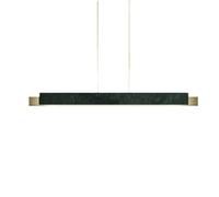 Lámpara colgante de techo de mármol LED de 30 W con tira larga moderna de mediados de siglo, de piedra natural y dorada negra, compatible con isla de cocina, comedor, sala de estar y restaur