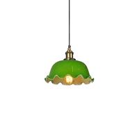 Lámpara Colgante de Techo Japonesa Retro, Estilo Pastoral francés, Fuente de luz E27, lámpara Colgante de Vidrio Verde, latón, iluminación de Techo Personalizada, lámpara empotrada Creativa para
