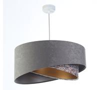 Lámpara Colgante De Tela Ø 50 Cm Gris Beige Plata Oro E27 Ajustable