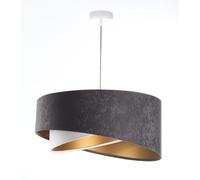 Lámpara Colgante De Tela De Terciopelo Redonda Ø 50 Cm E27 Gris Oro