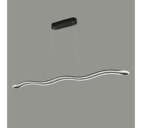Lámpara Colgante de Tira Larga con Forma de Onda, lámpara Colgante Lineal de Metal con Pantalla de Silicona, lámparas de suspensión ultrafinas para Comedor, lámpara LED Moderna - 36 W, Luces de Isla