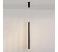 Lámpara colgante de tira larga lineal de 23,6 pulgadas, lámpara colgante de metal ultrafina con acabado negro, LED moderno - 20 W, lámpara colgante de noche para dormitorio, luces colgantes simples