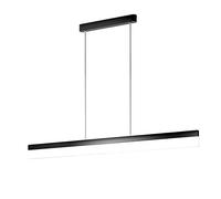 Lámpara colgante de tira larga ultrafina, lámpara colgante de metal lineal negro con pantalla de placa de guía de luz acrílica, lámparas de suspensión LED modernas - 6000 K, sala de conferencias de
