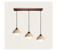 Lámpara Colgante de travertino Natural y Madera Maciza | Lámpara Colgante nórdica Moderna para cocinas y comedores (Modelo de Nogal de 2 Cabezales y 60 cm de Profundidad) (Modelo de Nogal de 2 cabez