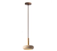 Lámpara colgante de travertino Wabi-Sabi, lámpara colgante de piedra natural, lámpara de araña LED tricolor ajustable de 10 W, iluminación de isla de cocina sobre fregadero, ideal para mesita de noch