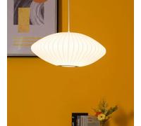 Lámpara Colgante de un Solo Cabezal con Forma de Pala Plana, Redonda, Tipo Capullo, para Restaurante, Estilo japonés, de Techo, iluminación de Tres Tonos, Blanca, 30 cm