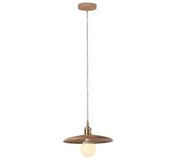 Lámpara colgante de un solo colla de manualidades de madera manual con base de madera para el pasillo de la casa Corredor de decoración del pasillo Luz de colgante (color: color primario, tamaño: 25