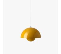Lámpara Colgante De Una Luz E27 con Diseño Semicircular Y Altura Ajustable; Ideal para Iluminación De Islas De Cocina, Salas De Estar, Dormitorios Y Restaurantes. Yellow