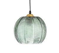 Lámpara colgante de vidrio acanalado, accesorio de iluminación para isla de cocina, lámpara de techo con globo verde, lámparas colgantes modernas con cable ajustable para sala de estar, comedor,