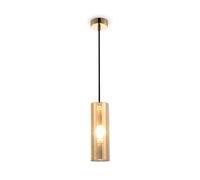 Lámpara Colgante De Vidrio Ahumado E14 Redonda D: 8 Cm H: Máx. 1,78 M En Oro
