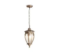 Lámpara Colgante De Vidrio De Aluminio En Oro IP44 L:15 cm E27 Linterna