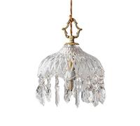 Lámpara colgante de vidrio Edison, lámpara colgante de techo, lámpara colgante decorativa E27 con portalámparas de latón, pantalla de vidrio, lámpara colgante para loft, sala de estar, cocina, lámpar
