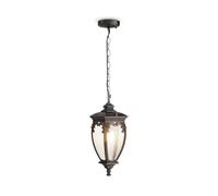 Lámpara Colgante De Vidrio Y Aluminio En Bronce Antiguo IP44 B:15 Cm E27