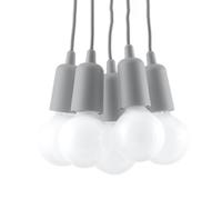 Lámpara colgante Diego 5 gris