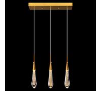 Lámpara colgante dorada de 3 luces, lámpara LED regulable de techo, lámparas de cocina modernas, lámpara colgante de cristal en forma de lágrima para cocina, isla, dormitorio, pasillo, entrada
