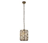 Lámpara Colgante E27 Ø 22Cm H: 1,5M Ajustable Cristal Metal Art Déco