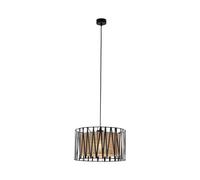 Lámpara Colgante E27 Ø 40Cm Redonda H: Max. 165Cm Ajustable Negro Marrón