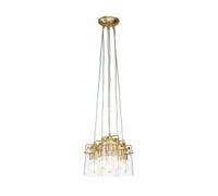 Lámpara Colgante E27 30,5 Cm De Ancho En Latón Ajustable Metal Vidrio